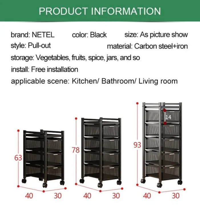 Modern Metal Kitchen Drawer Trolleys Space Saver - AlifdukanAlifdukan types here :)