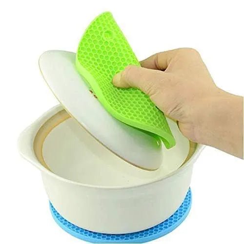 Multi - Purpose Silicone Trivet Mats Round Pot Holder Hot Pot Mats Hot Pad Jar Opener Spoon Rest Heat Resistant Non - Slip - AlifdukanAlifdukan types here :)