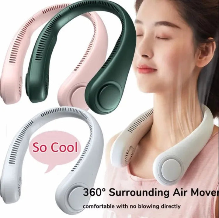 Neck Fan Portable Bladeless neck fans rechargeable USB Cooling Fan Super Strong hanging neck fan Portable Personal Fan Super Quiet Fan Dual Cooling Fan Summer Fan for Outdoor Sports Home Office Travel - AlifdukanAlifdukan types here :)