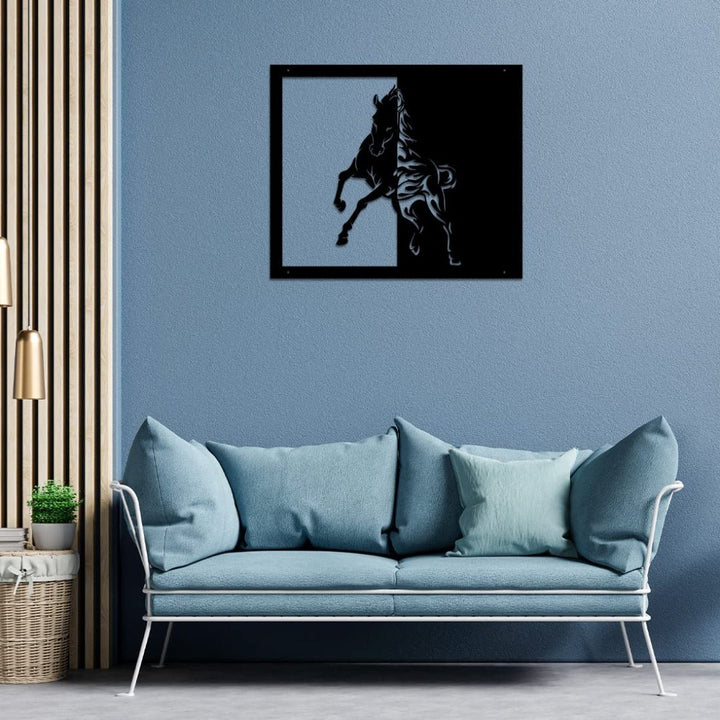 Next Dacor Wall Mounted Running Horse Metal Wall Art Dacor for Home Kitchen & Living Room(18x15 inch, Black) - AlifdukanAlifdukan types here :)