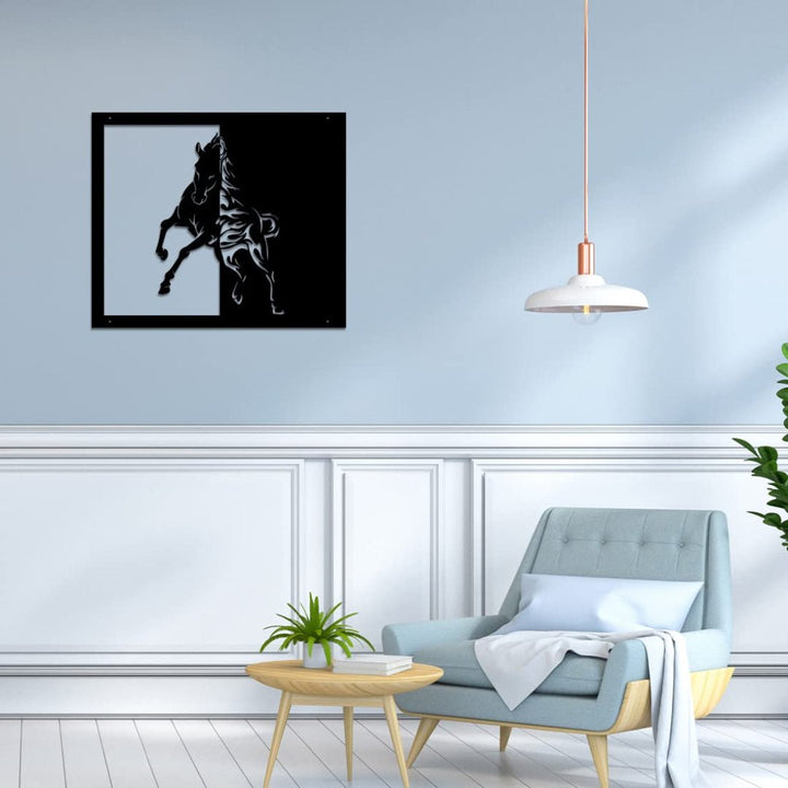Next Dacor Wall Mounted Running Horse Metal Wall Art Dacor for Home Kitchen & Living Room(18x15 inch, Black) - AlifdukanAlifdukan types here :)