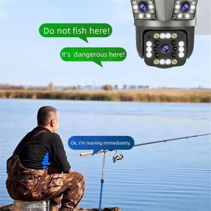 Outdoor Waterproof Wireless WiFi HD Security Camera, 3 Lens Security Camera Outdoor, Mini Hd WiFi Security Camera 360, Outdoor Waterproof WL Security Camera for Home (3 Lens) - AlifdukanAlifdukan types here :)