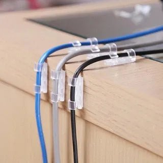 (Pack of 20) Cable Clips with Strong Self - Adhesive - Cable Management TV PC Wire Holder Sticky Tidy and Organizer Cord and Wires - AlifdukanAlifdukan types here :)