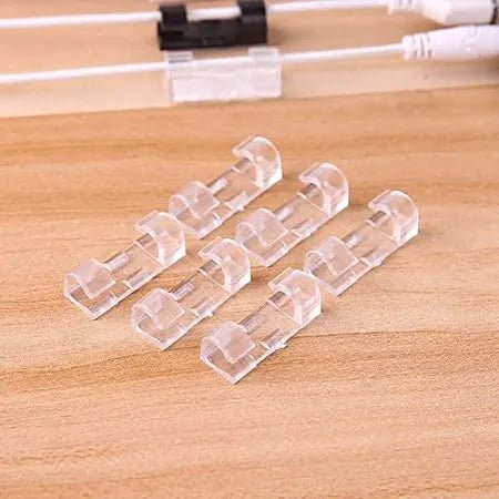 (Pack of 20) Cable Clips with Strong Self - Adhesive - Cable Management TV PC Wire Holder Sticky Tidy and Organizer Cord and Wires - AlifdukanAlifdukan types here :)