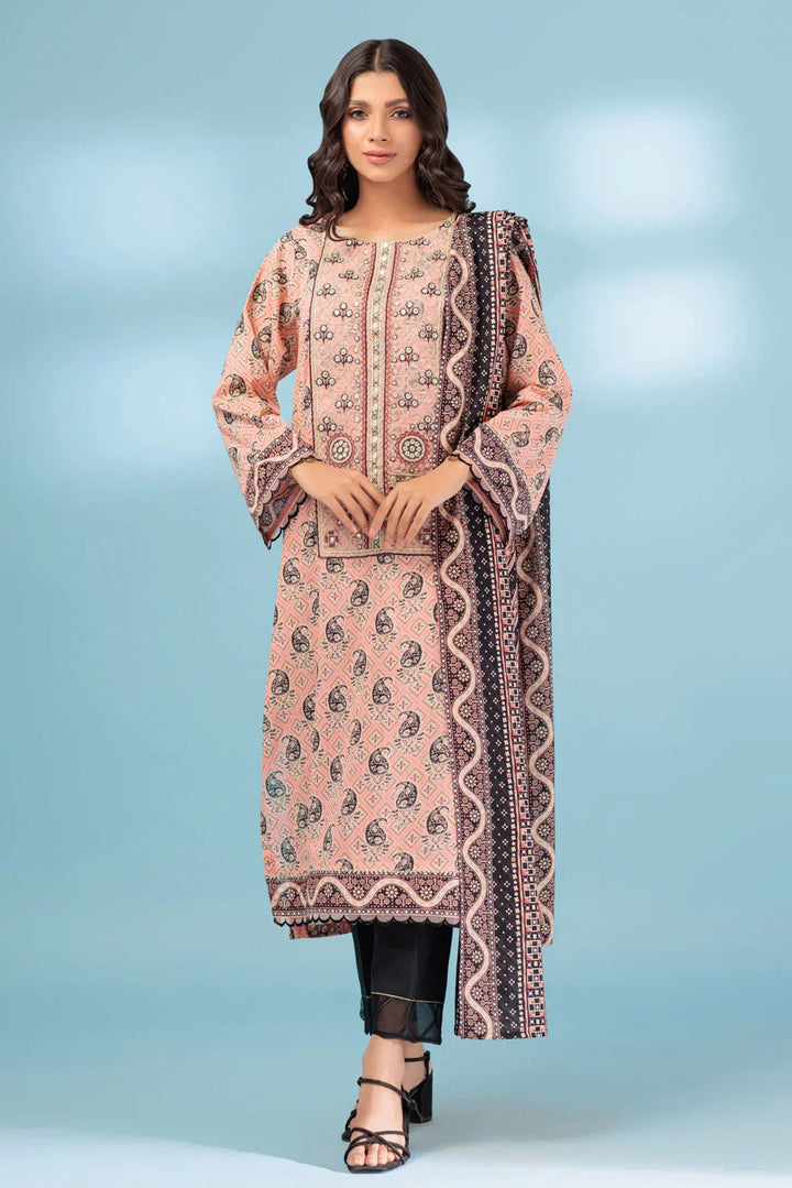 PEACH - LAWN - 3 PIECE (SSS233P73) - AlifdukanAlifdukan types here :)