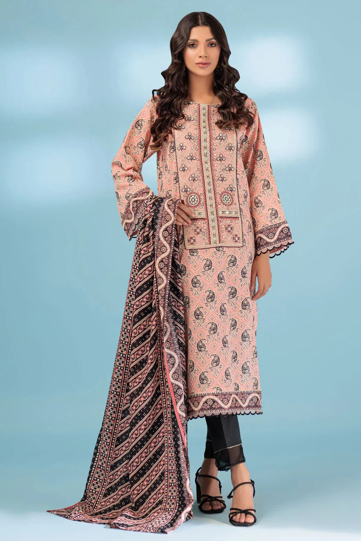 PEACH - LAWN - 3 PIECE (SSS233P73) - AlifdukanAlifdukan types here :)