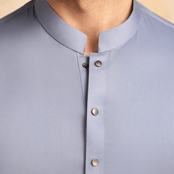 PERIWINKLE COTTON CASUAL KAMEEZ SHALWAR - AlifdukanAlifdukan types here :)