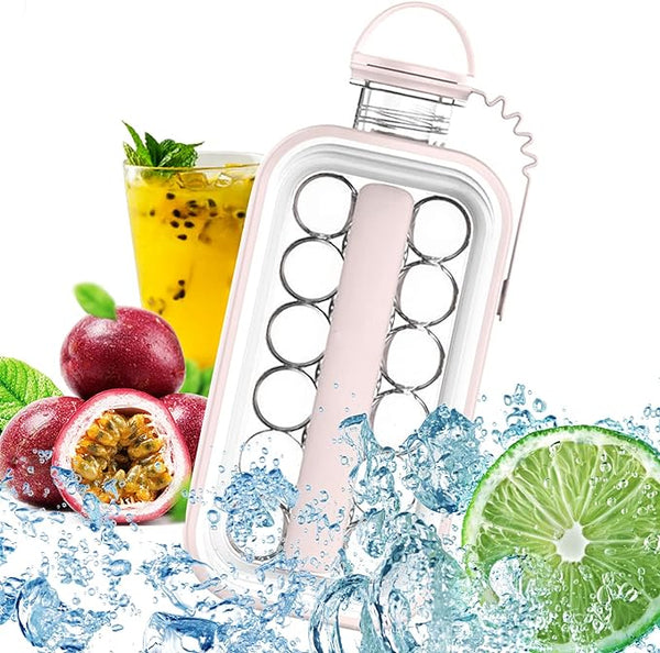 Portable Ice Ball Maker 2 in 1 Ice Cube Trays with 17 Grids Cooling Ice Pop/Cube Molds For Cocktail, Coffee, Whiskey, Hockey Champagne, Beer, Juice (Pink) - AlifdukanAlifdukan types here :)