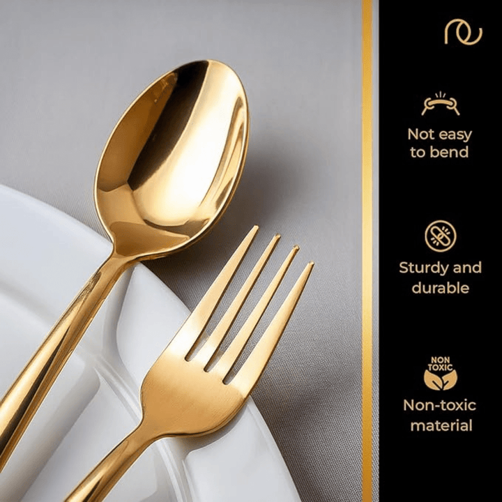 Premium Golden Cutlery Set (Set of 24) - AlifdukanAlifdukan types here :)