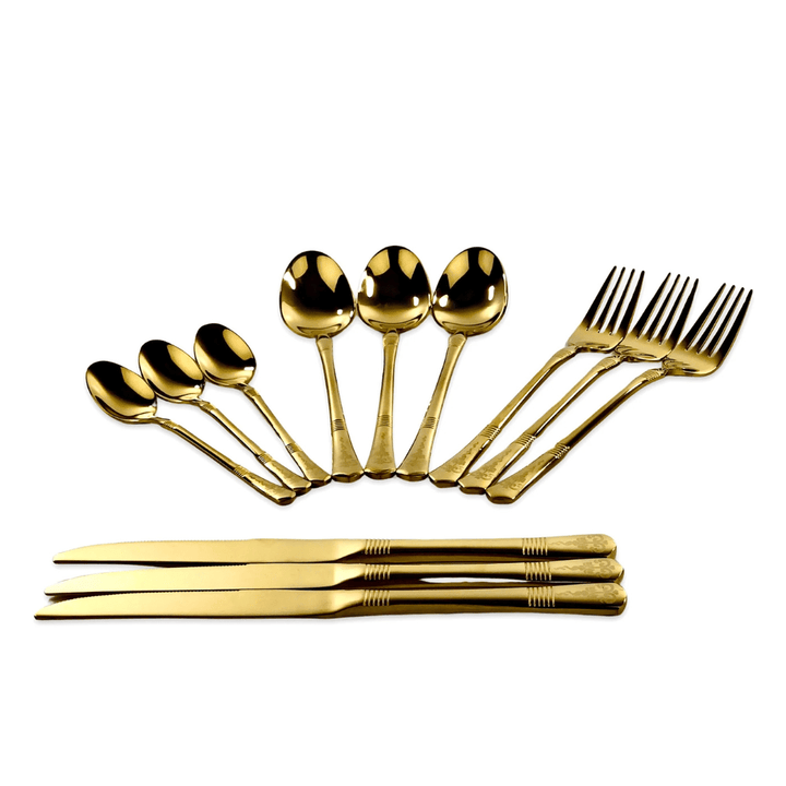 Premium Golden Cutlery Set (Set of 24) - AlifdukanAlifdukan types here :)