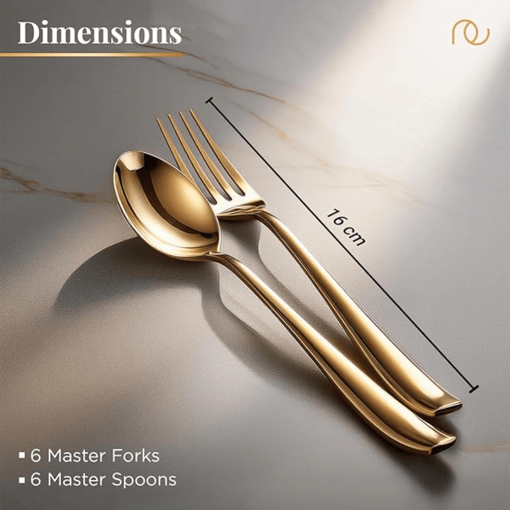 Premium Golden Cutlery Set (Set of 24) - AlifdukanAlifdukan types here :)