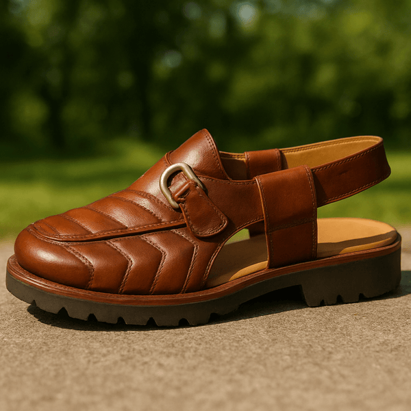 Premium Handmade Brown Leather Peshawari Sandal – Comfort & Style - Alifdukanstylebyalif types here :)