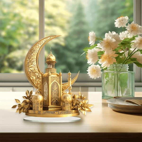 Ramadan Table Decorations Eid Mubarak Islamic 2D Moon Castle Sign for Home Souvenir Collection - AlifdukanAlifdukan types here :)