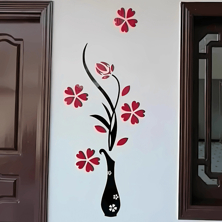 Red and black plant home,Room Decoration Items,Home decoration Items for wall - Wall Decoration 16x30 each inches - AlifdukanAlifdukan types here :)