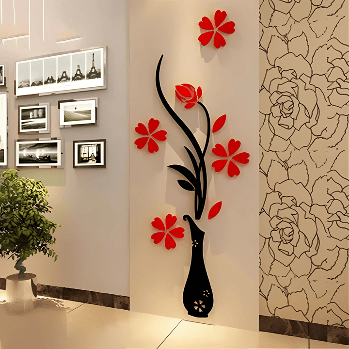 Red and black plant home,Room Decoration Items,Home decoration Items for wall - Wall Decoration 16x30 each inches - AlifdukanAlifdukan types here :)