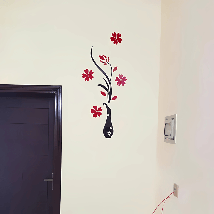 Red and black plant home,Room Decoration Items,Home decoration Items for wall - Wall Decoration 16x30 each inches - AlifdukanAlifdukan types here :)