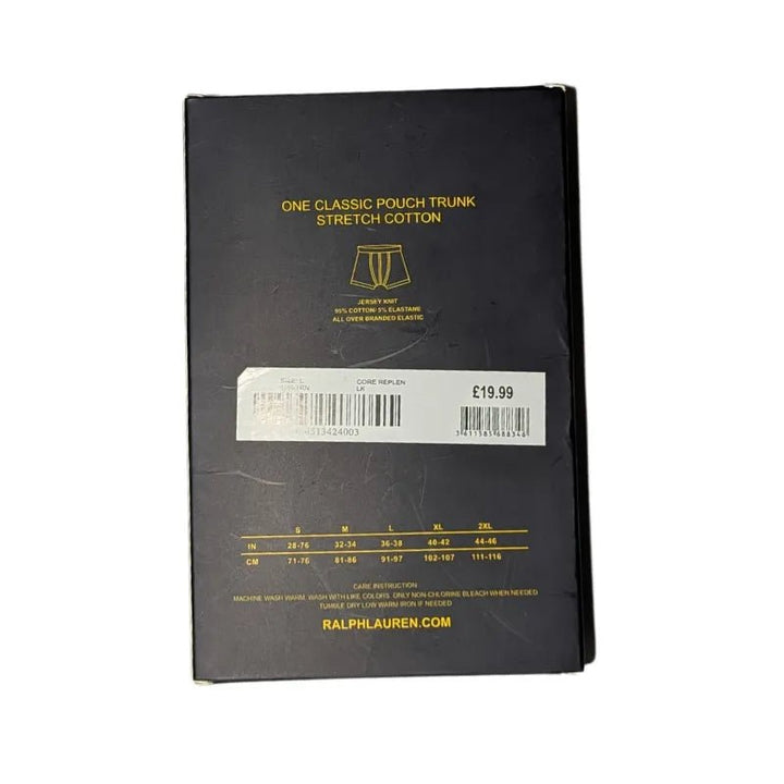 Regular Fit RL Mens 1 Pc Box Pack Boxer/Trunk Underwear - AlifdukanVogue Style types here :)