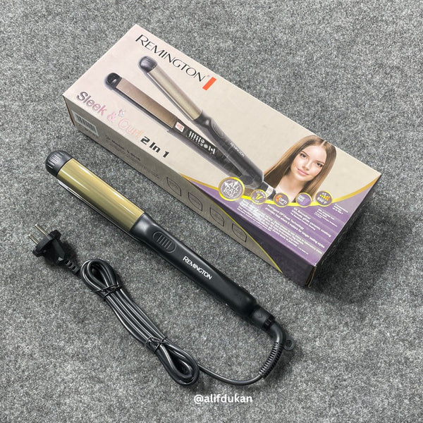 REMINGTON 2 In 1 Sleek & Curl Hair Straightener( Model S - 8016) - AlifdukanAlifdukan types here :)