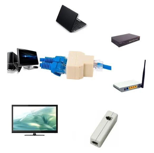 RJ45 3 Way Network Cable Adapter Splitter Extender Plug Coupler RJ45 Ethernet Connector Splitter 1 To 2 Socket Internet Cable Cat 5/6 - AlifdukanAlifdukan types here :)
