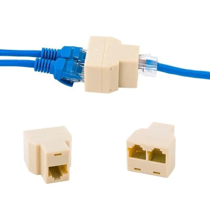 RJ45 3 Way Network Cable Adapter Splitter Extender Plug Coupler RJ45 Ethernet Connector Splitter 1 To 2 Socket Internet Cable Cat 5/6 - AlifdukanAlifdukan types here :)