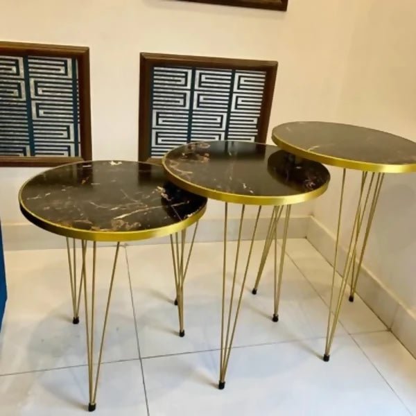Round White/Black Side Table / Coffee Table - AlifdukanBUY AURA.PK types here :)