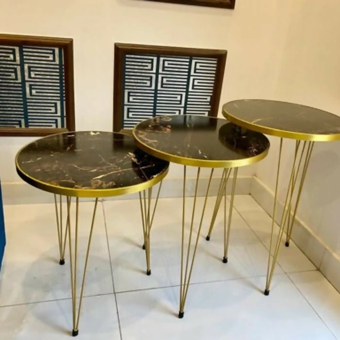 Round White/Black Side Table / Coffee Table - AlifdukanAbubakar types here :)