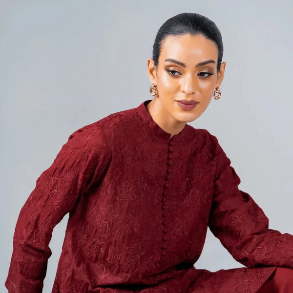 Rushk 2 piece - Maroon - AlifdukanSmart Online Collection types here :)