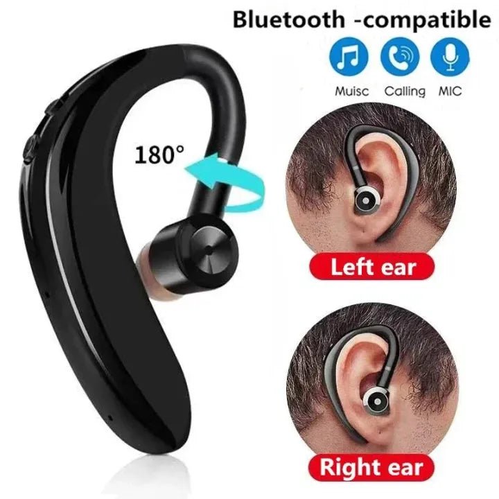 S109 Wireless Bluetooth 5.0 Universal Hook Earphones Sports Business Single Ear Headset Handsfree headphones With Mic By Choice - AlifdukanAlifdukan types here :)