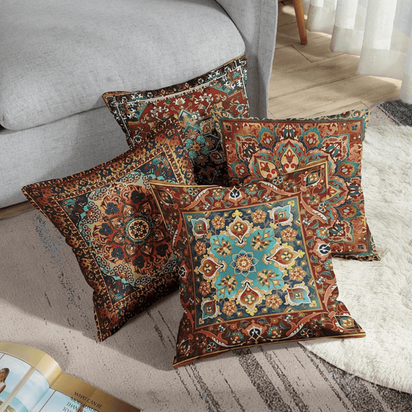 Sanwarm Throw Pillow Covers Home Decor Set of 4 Tribal Eastern Geometric Vintage Pillow - AlifdukanAlifdukan types here :)