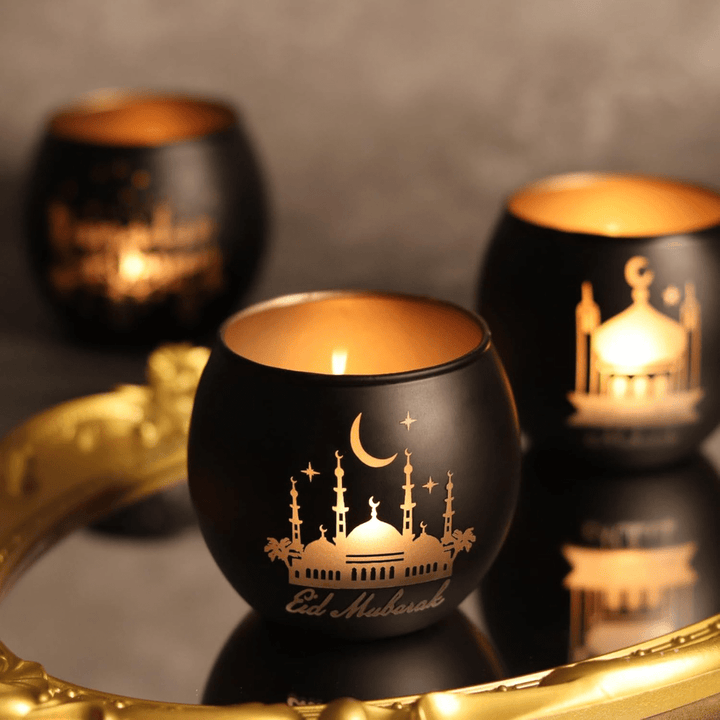 SHMILMH Ramadan Table Decor, Ramadan Mubarak Decoration, Glass Votive Tealight Candle Holders, Eid Decorations for Home Gift - AlifdukanAlifdukan types here :)
