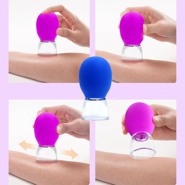 Silicone Face Cupping Set - Vacuum Suction Massage Cups for Muscle & Joint Relief, Skin Lifting - Fragrance Free, Portable & Removable, No Electricity Needed, Ideal for Chin & Laugh Lines, Beauty Cups|Durable Silicone - AlifdukanFR Store types here :)