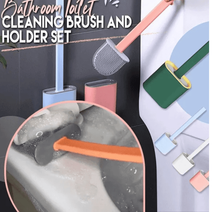 Silicone Toilet Brush with Toilet Brush Holder Creative Cleaning Brush - AlifdukanAlifdukan types here :)