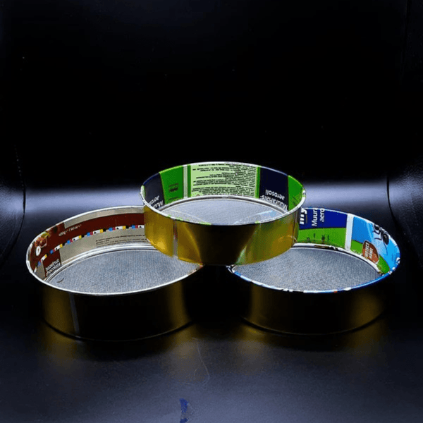 Silver tone Aata Chalni , For Kitchen - 3 Pcs Set - AlifdukanAlifdukan types here :)