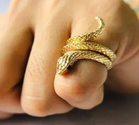 Snake Ring for Women and Men - Adjustable Golden Stainless Steel Ring - AlifdukanAlifdukan types here :)