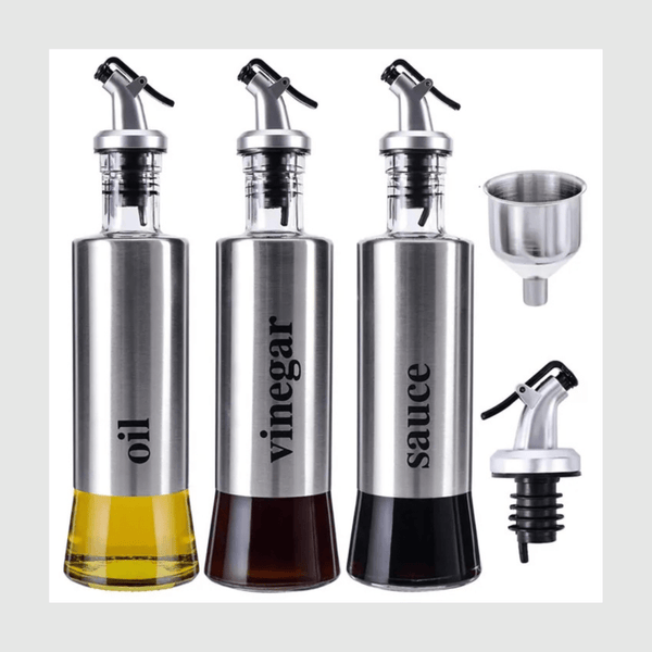 Stainless Steel Glass Oil Dispenser Protection Bottle - AlifdukanAlifdukan types here :)