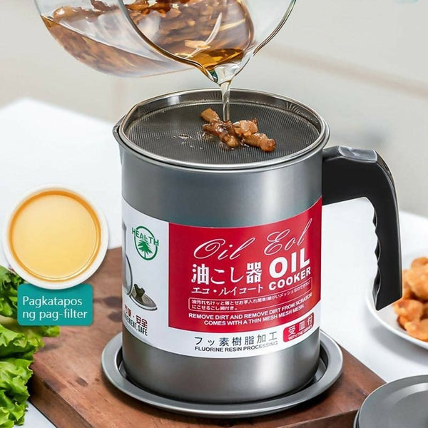 Stainless Steel Oil Filter Pot, Kitchen Oil Separator And Storage Can With Fine Mesh Strainer, Oil Trap with Lid, Strainers Pot Oil Bottle, Filter Oils Separator , Kitchen Cooking Tools Share Tweet - AlifdukanSmart Online Collection types here :)