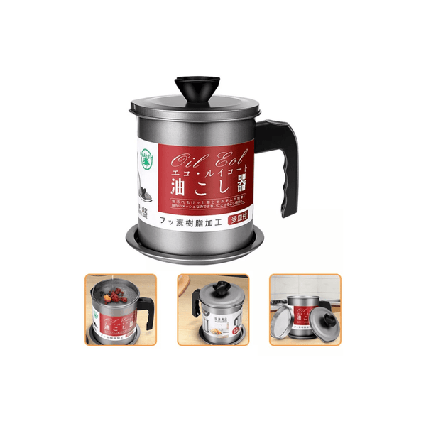 Stainless Steel Oil Filter Pot, Kitchen Oil Separator And Storage Can With Fine Mesh Strainer, Oil Trap with Lid, Strainers Pot Oil Bottle, Filter Oils Separator , Kitchen Cooking Tools Share Tweet - AlifdukanAlifdukan types here :)