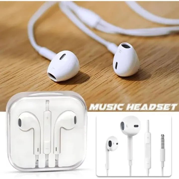Stereo Earphones Earpods Handsfree 3.5mm Handsfree Earphone Stereo Headset mic for/And All Smart Phones Wired Headset compatible with samsung , Huawei.. - AlifdukanAlifdukan types here :)