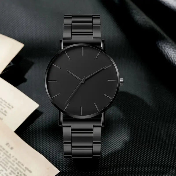 Stylish Men's Stainless Steel Quartz Watch with Classic Round Dial - Precise Movement, Non - Waterproof, - AlifdukanAlifdukan types here :)