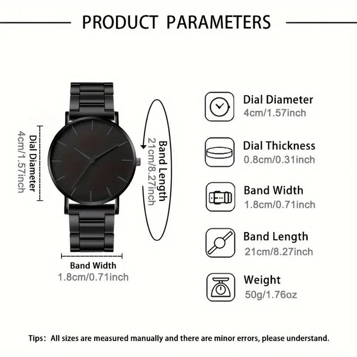 Stylish Men's Stainless Steel Quartz Watch with Classic Round Dial - Precise Movement, Non - Waterproof, - AlifdukanAlifdukan types here :)