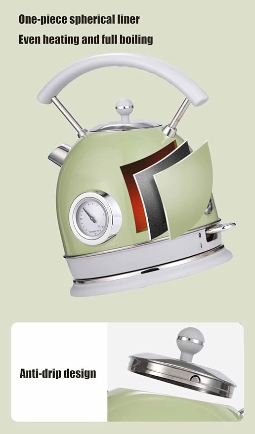 THICK Retro Electric Kettle Temperature Control 1.8L Steel Smart Electric Kettle with Large Capacity (Color: A, Size: One Size ) - AlifdukanAlifdukan types here :)