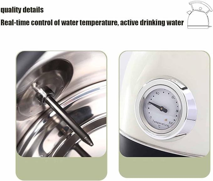THICK Retro Electric Kettle Temperature Control 1.8L Steel Smart Electric Kettle with Large Capacity (Color: A, Size: One Size ) - AlifdukanAlifdukan types here :)