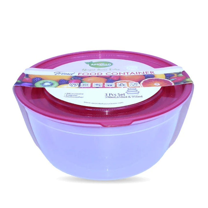 TREND FOOD CONTAINER PACK OF 3 - (S/M/L) - AlifdukanAlifdukan types here :)