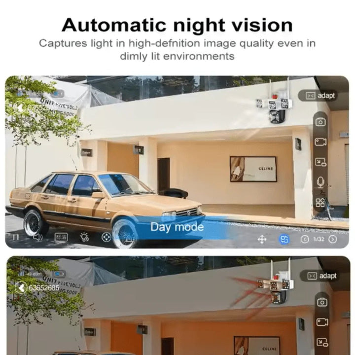 True Dual Lens But 3 - Screens There are 3 pictures and 3 perspectives, 2 fixed pictures and one rotating picture. - AlifdukanBUY AURA.PK types here :)