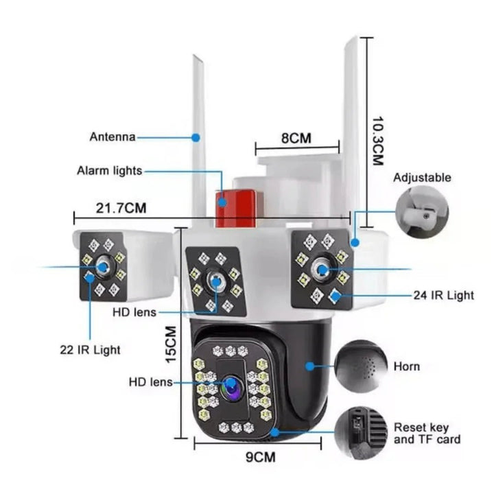 True Dual Lens But 3 - Screens There are 3 pictures and 3 perspectives, 2 fixed pictures and one rotating picture. - AlifdukanBUY AURA.PK types here :)