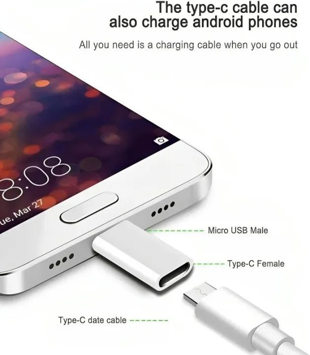 Type - C To Micro - USB Data Adapter Converter High Quality Aluminum Frame , Female Micro USB to USB 3.1 Type C Male Adapter Converter Connector For Phone Charging And Data Transfer - AlifdukanAlifdukan types here :)