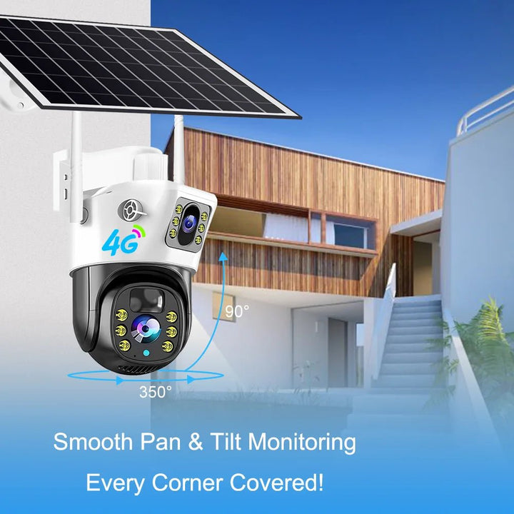 V380 4MP Dual Lens 4G Solar Camera IP66 Waterproof PIR Motion Detection IR Night Vision PTZ 4G Camera - AlifdukanAlifdukan types here :)