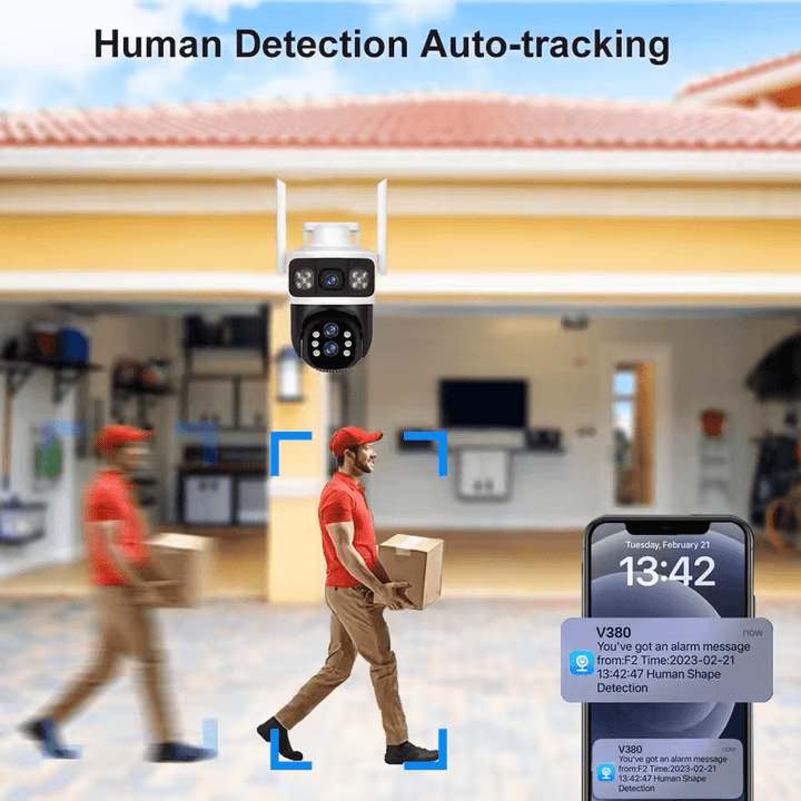 V380 Pro, 12MP, 10x Optical Zoom, 4G SIM Card, Wireless WIFI CCTV, IP Security Camera, Waterproof Outdoor Surveillance, Pan - Tilt 360 Motion Detection, Color Night Vision, - AlifdukanAlifdukan types here :)