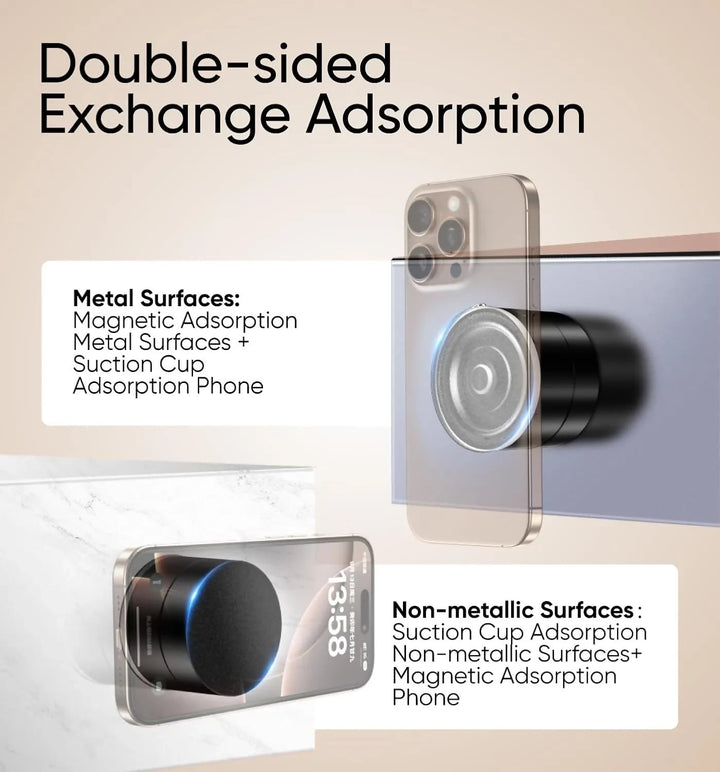 Vacuum Magnetic Suction Phone Holder, Retractable Folding Mobile Phone Stand.