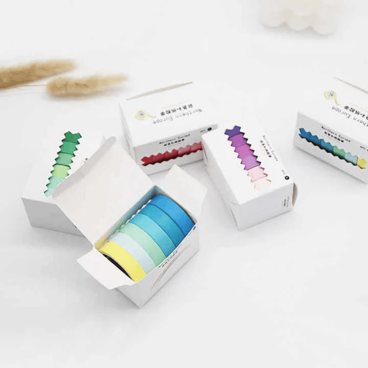 Vibrant Color Shades Washi Tape Set of 6 - AlifdukanAlifdukan types here :)
